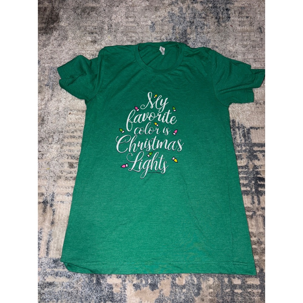 Southernology Green Christmas Lights Favorite Color Graphic T Shirt